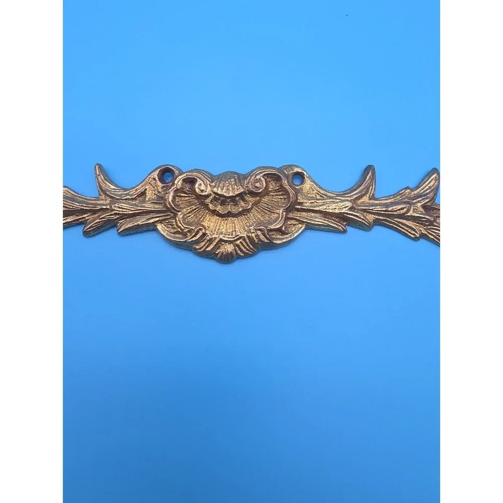 Vintage Brass Ornate Wall Applique Or Furniture Adornment Accessory